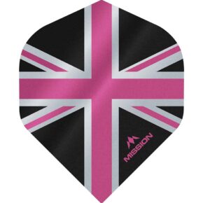Misaladejuegos Plumas Mission Darts No2 Std Alliance Union Jack Negro Rosa F3086