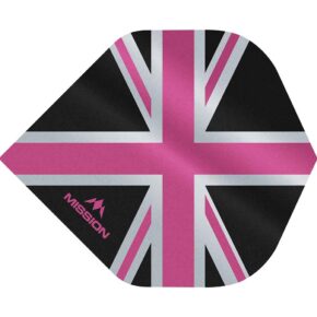 Misaladejuegos Plumas Mission Darts No2 Std Alliance Union Jack Negro Rosa F3086 - Imagen 3