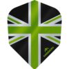 Misaladejuegos Plumas Mission Darts No6 Alliance Union Jack Negro Verde F3099