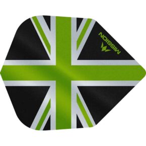 Misaladejuegos Plumas Mission Darts No6 Alliance Union Jack Negro Verde F3099 - Imagen 2