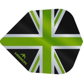 Misaladejuegos Plumas Mission Darts No6 Alliance Union Jack Negro Verde F3099 - Imagen 3