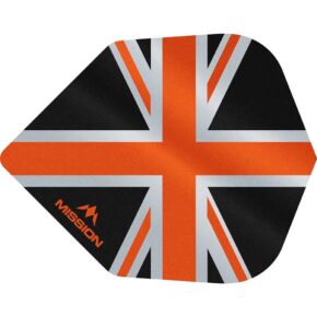 Misaladejuegos Plumas Mission Darts No6 Alliance Union Jack Negro Naranja F3100 - Imagen 2