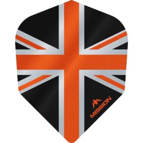 Misaladejuegos Plumas Mission Darts No6 Alliance Union Jack Negro Naranja F3100