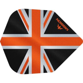 Misaladejuegos Plumas Mission Darts No6 Alliance Union Jack Negro Naranja F3100 - Imagen 3