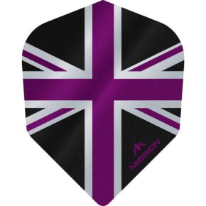 Misaladejuegos Plumas Mission Darts No6 Alliance Union Jack Negro Morado F3101