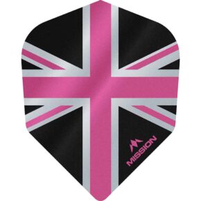 Misaladejuegos Plumas Mission Darts No6 Alliance Union Jack Negro Rosa F3102