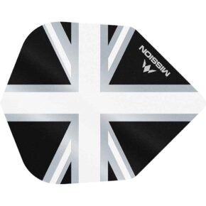 Misaladejuegos Plumas Mission Darts No6 Alliance Union Jack Negro Blanco F3104 - Imagen 2