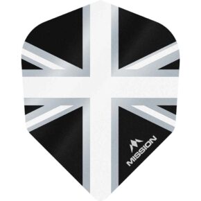 Misaladejuegos Plumas Mission Darts No6 Alliance Union Jack Negro Blanco F3104