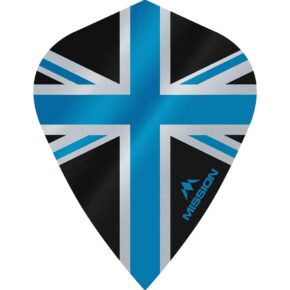 Misaladejuegos Plumas Mission Darts Kite Alliance Union Jack Negro Azul F3089