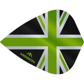 Misaladejuegos Plumas Mission Darts Kite Alliance Union Jack Negro Verde F3091 - Imagen 2