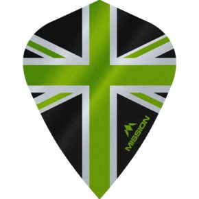 Misaladejuegos Plumas Mission Darts Kite Alliance Union Jack Negro Verde F3091