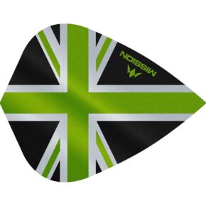 Misaladejuegos Plumas Mission Darts Kite Alliance Union Jack Negro Verde F3091 - Imagen 3