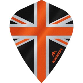 Misaladejuegos Plumas Mission Darts Kite Alliance Union Jack Negro Naranja F3092