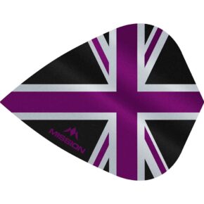 Misaladejuegos Plumas Mission Darts Kite Alliance Union Jack Negro Morado F3093 - Imagen 2