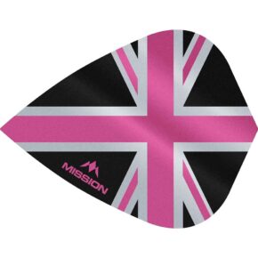 Misaladejuegos Plumas Mission Darts Kite Alliance Union Jack Negro Rosa F3094 - Imagen 2