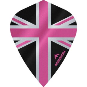 Misaladejuegos Plumas Mission Darts Kite Alliance Union Jack Negro Rosa F3094