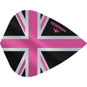 Misaladejuegos Plumas Mission Darts Kite Alliance Union Jack Negro Rosa F3094 - Imagen 3