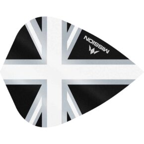 Misaladejuegos Plumas Mission Darts Kite Alliance Union Jack Negro Blanco F3096 - Imagen 2