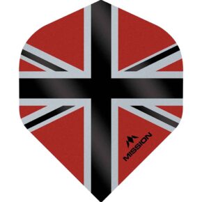 Misaladejuegos Plumas Mission Darts No2 Std Alliance-X Union Jack Negro Rojo F3106
