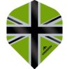 Misaladejuegos Plumas Mission Darts No2 Std Alliance-X Union Jack Negro Verde F3107