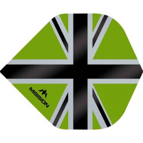 Misaladejuegos Plumas Mission Darts No2 Std Alliance-X Union Jack Negro Verde F3107 - Imagen 2