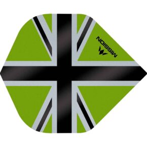 Misaladejuegos Plumas Mission Darts No2 Std Alliance-X Union Jack Negro Verde F3107 - Imagen 3