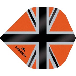 Misaladejuegos Plumas Mission Darts No2 Std Alliance-X Union Jack Negro Naranja F3108 - Imagen 2