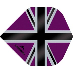 Misaladejuegos Plumas Mission Darts No2 Std Alliance-X Union Jack Negro Morado F3109 - Imagen 2