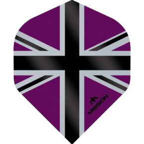 Misaladejuegos Plumas Mission Darts No2 Std Alliance-X Union Jack Negro Morado F3109