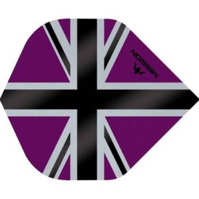 Misaladejuegos Plumas Mission Darts No2 Std Alliance-X Union Jack Negro Morado F3109 - Imagen 3