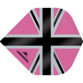 Misaladejuegos Plumas Mission Darts No2 Std Alliance-X Union Jack Negro Rosa F3110 - Imagen 2