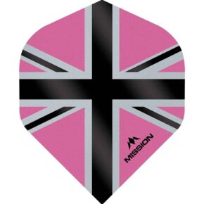Misaladejuegos Plumas Mission Darts No2 Std Alliance-X Union Jack Negro Rosa F3110