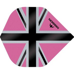 Misaladejuegos Plumas Mission Darts No2 Std Alliance-X Union Jack Negro Rosa F3110 - Imagen 3