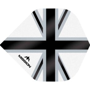 Misaladejuegos Plumas Mission Darts No2 Std Alliance-X Union Jack Negro Blanco F3111 - Imagen 2