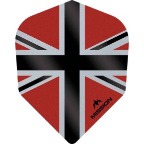 Misaladejuegos Plumas Mission Darts No6 Std Alliance-X Union Jack Negro Rojo F3120