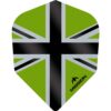 Misaladejuegos Plumas Mission Darts No6 Std Alliance-X Union Jack Negro Verde F3121