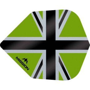 Misaladejuegos Plumas Mission Darts No6 Std Alliance-X Union Jack Negro Verde F3121 - Imagen 2