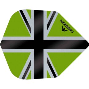 Misaladejuegos Plumas Mission Darts No6 Std Alliance-X Union Jack Negro Verde F3121 - Imagen 3