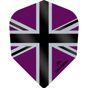 Misaladejuegos Plumas Mission Darts No6 Std Alliance-X Union Jack Negro Morado F3123