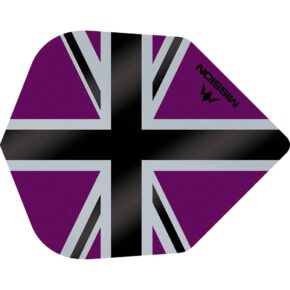 Misaladejuegos Plumas Mission Darts No6 Std Alliance-X Union Jack Negro Morado F3123 - Imagen 3