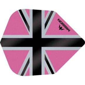 Misaladejuegos Plumas Mission Darts No6 Std Alliance-X Union Jack Negro Rosa F3124 - Imagen 2