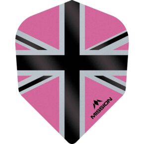 Misaladejuegos Plumas Mission Darts No6 Std Alliance-X Union Jack Negro Rosa F3124