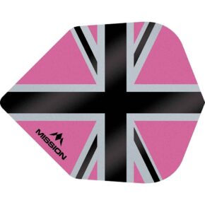 Misaladejuegos Plumas Mission Darts No6 Std Alliance-X Union Jack Negro Rosa F3124 - Imagen 3