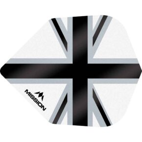 Misaladejuegos Plumas Mission Darts No6 Std Alliance-X Union Jack Negro Blanco F3125 - Imagen 2