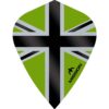 Misaladejuegos Plumas Mission Darts Kite Alliance-X Union Jack Negro Verde F3114