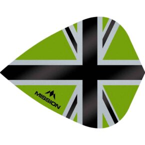 Misaladejuegos Plumas Mission Darts Kite Alliance-X Union Jack Negro Verde F3114 - Imagen 2