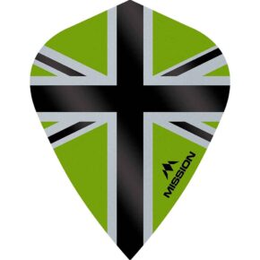 Misaladejuegos Plumas Mission Darts Kite Alliance-X Union Jack Negro Verde F3114