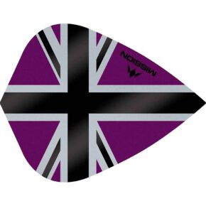 Misaladejuegos Plumas Mission Darts Kite Alliance-X Union Jack Negro Morado F3116 - Imagen 2