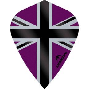 Misaladejuegos Plumas Mission Darts Kite Alliance-X Union Jack Negro Morado F3116