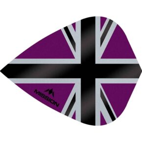 Misaladejuegos Plumas Mission Darts Kite Alliance-X Union Jack Negro Morado F3116 - Imagen 3